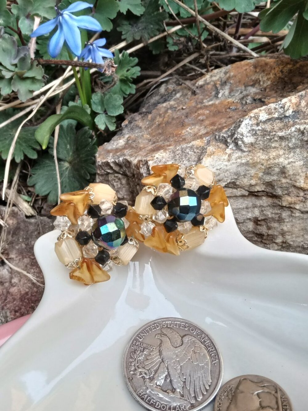 Late 1940's German Glass Earrings
